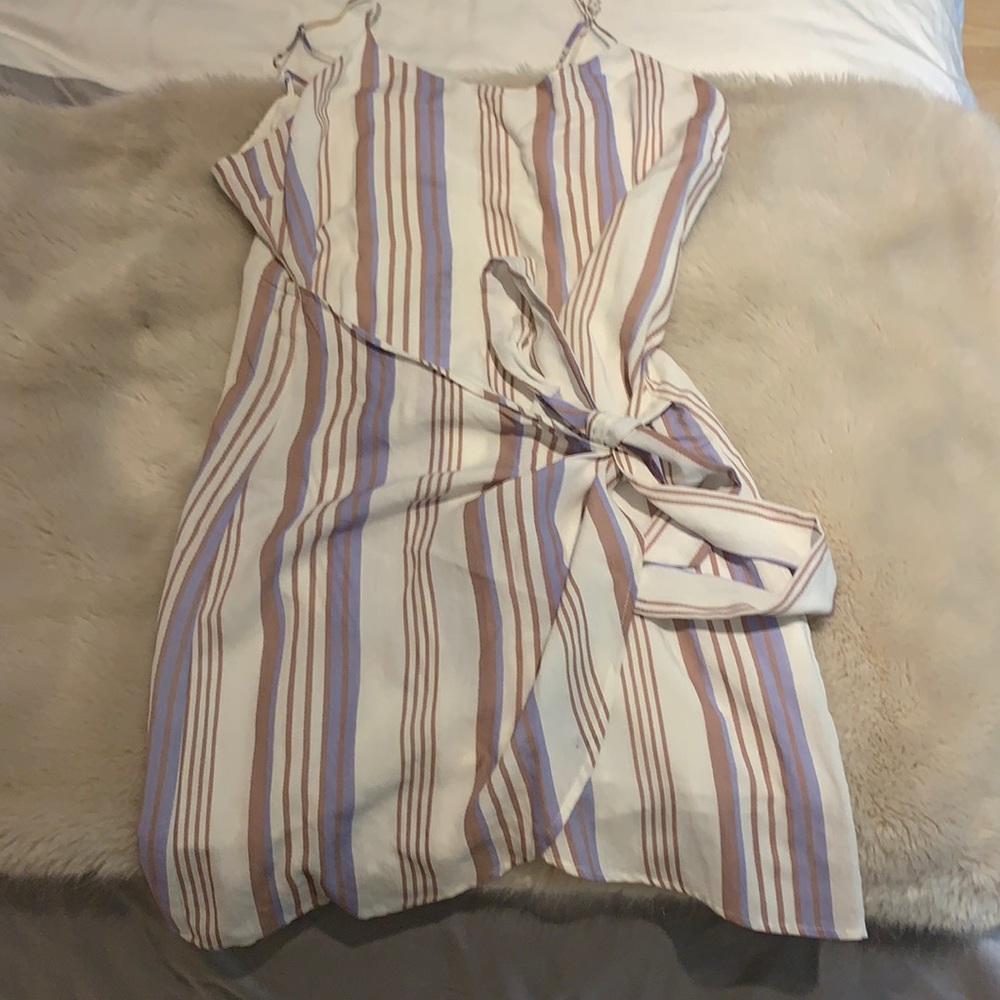 striped wrap dress